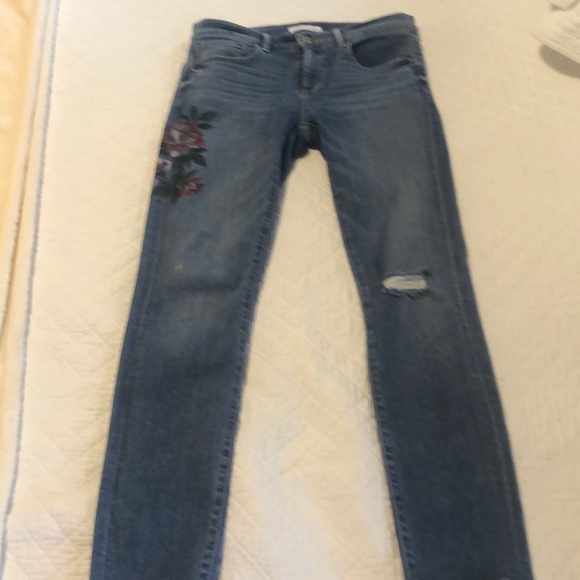 Like New Loft Floral Jeans - Picture 1 of 5